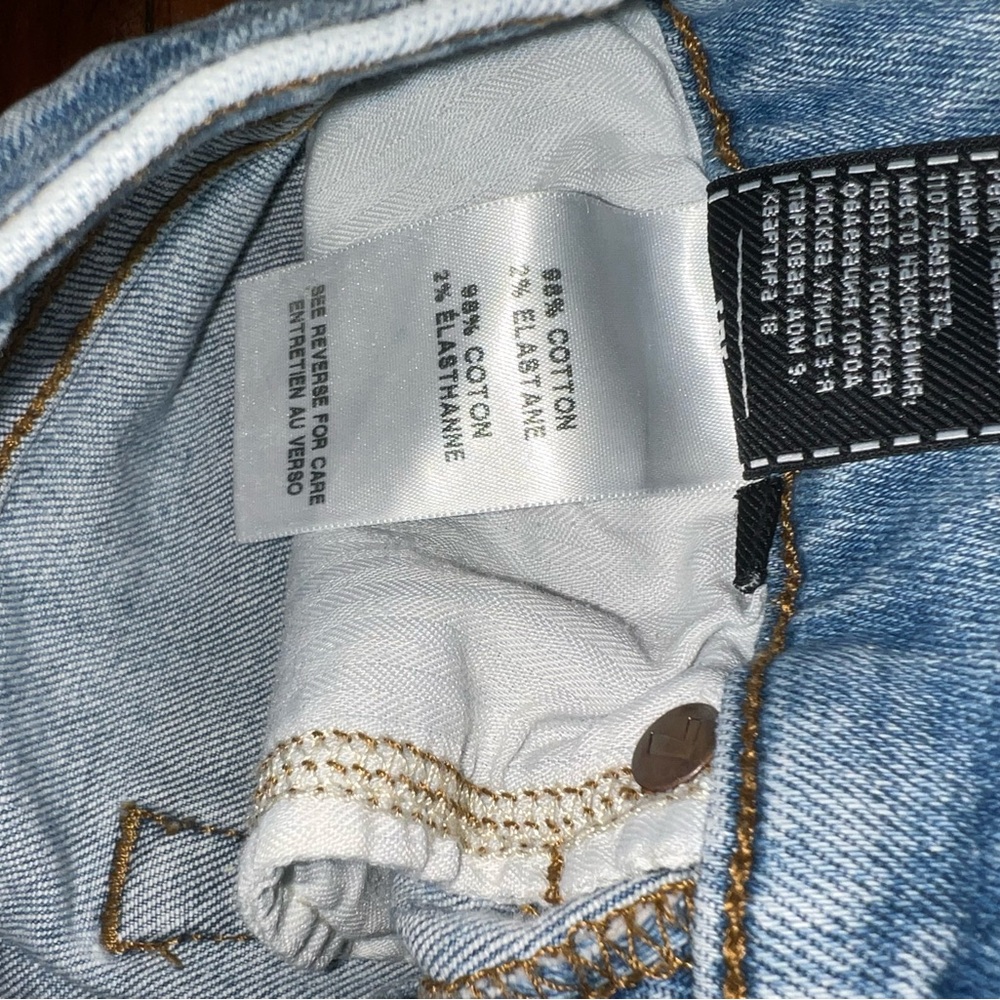 7 For All Mankind Distressed High Waist Slim Kick Raw Hem Women's Jeans 26 - Picture 4 of 5